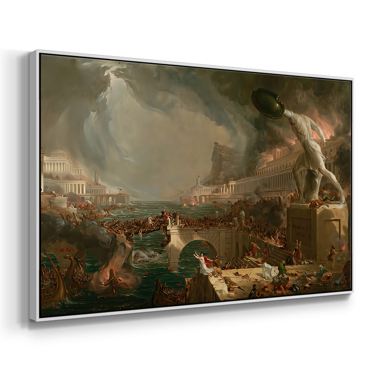 The Course of Empire: Destruction, 1836 - Floater Framed Canvas Print
