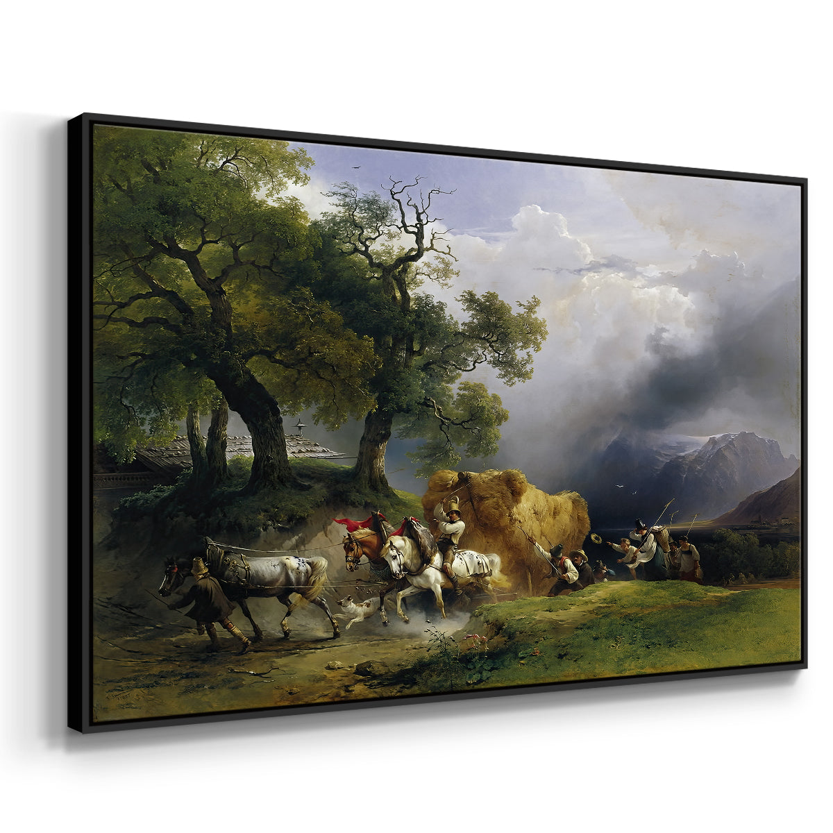 The Harvest Wagon (Der Heuwagen), c. 1850 - Floater Framed Canvas Print