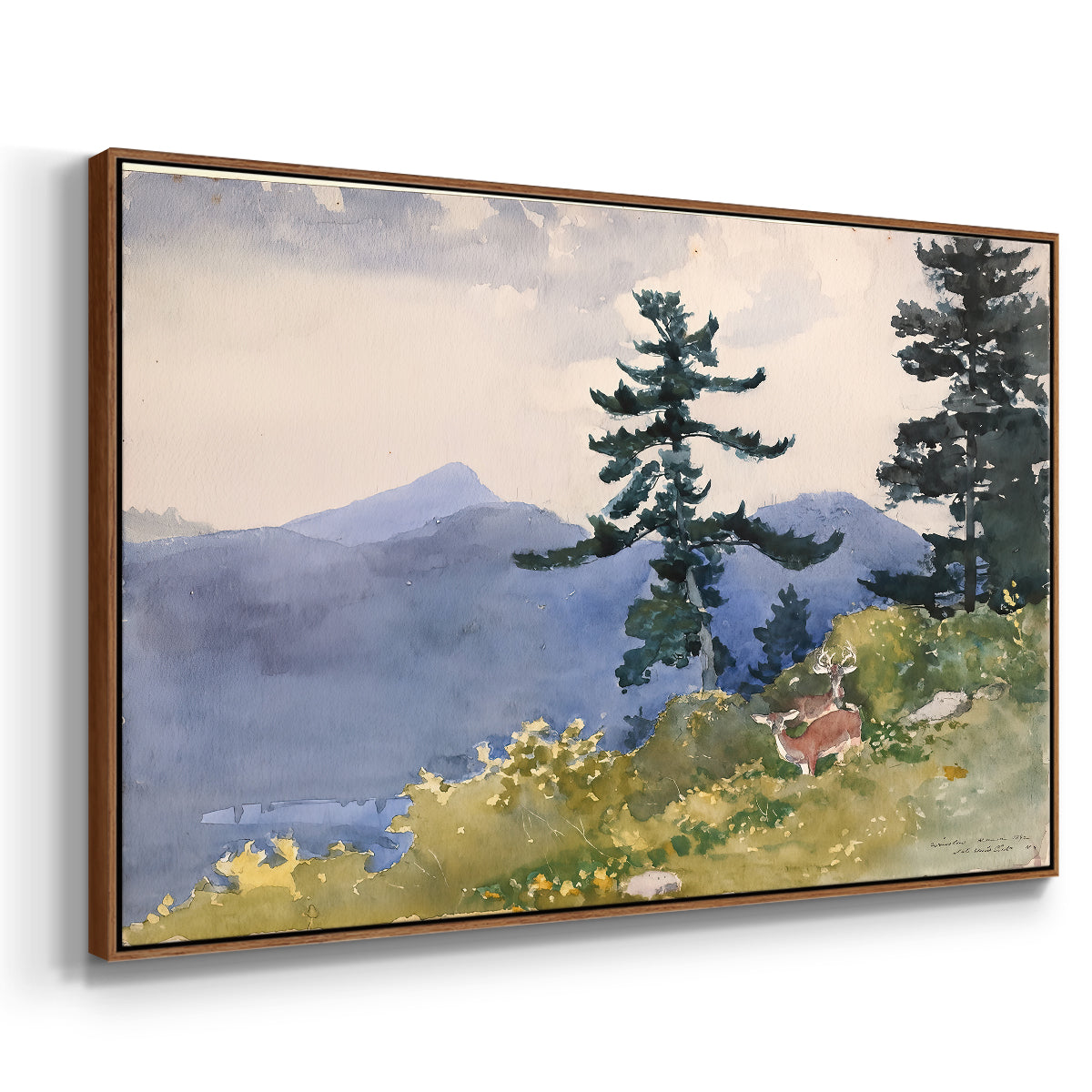 North Woods Club, Adirondacks, 1892 - Floater Framed Canvas Print