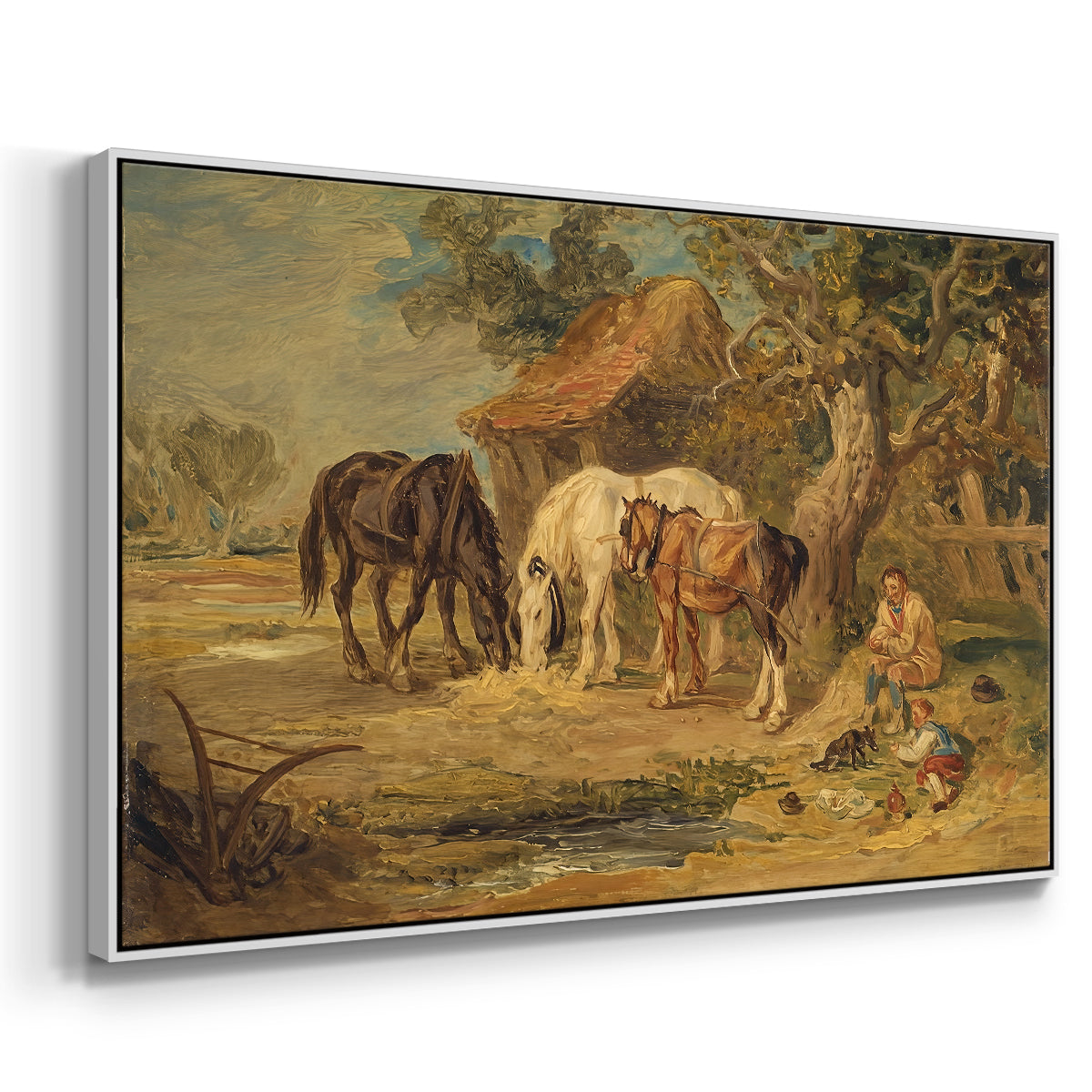 The Midday Meal, 1835 - Floater Framed Canvas Print