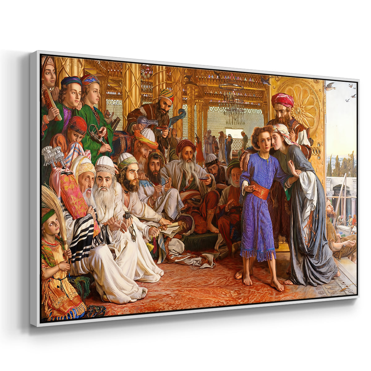 The Finding of the Saviour in the Temple, 1854-1860 - Floater Framed Canvas Print