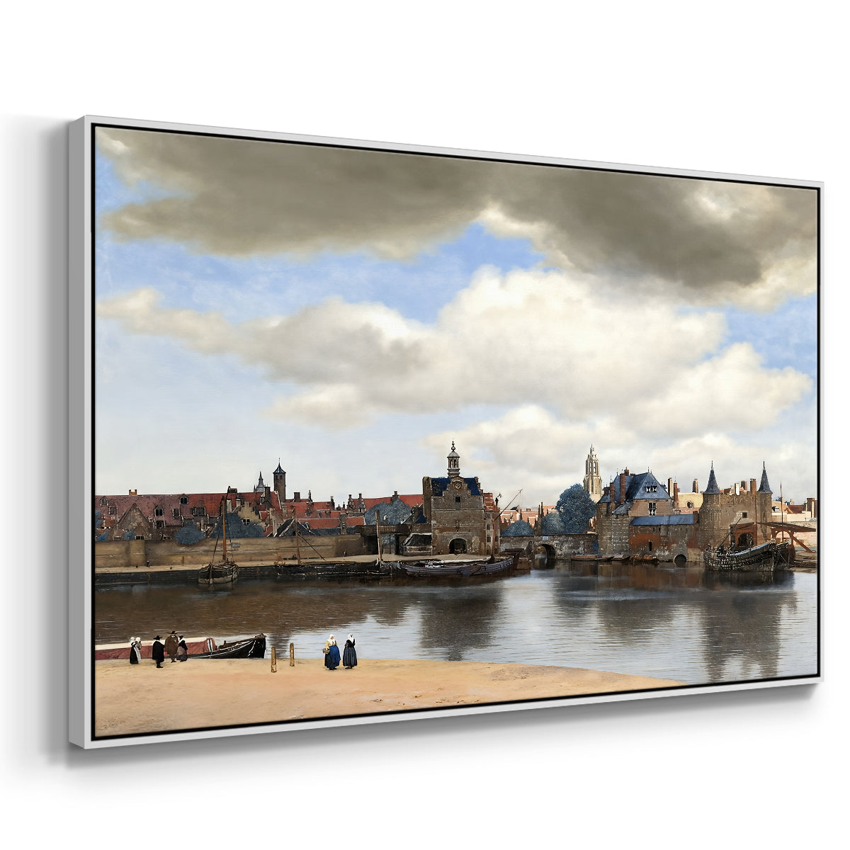 View of Delft, c. 1660-1661 - Floater Framed Canvas Print