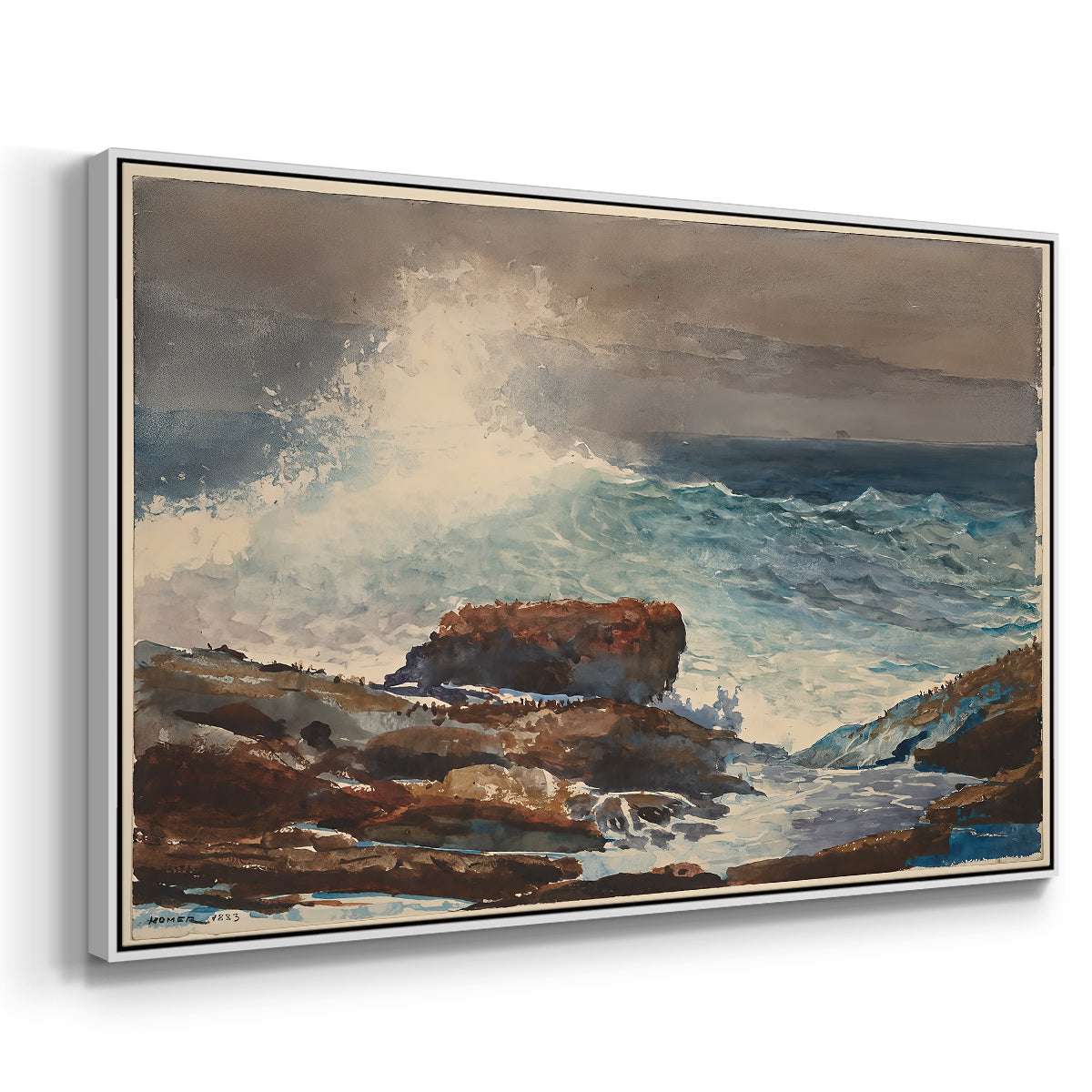 Incoming Tide, Scarboro, Maine, 1883 - Floater Framed Canvas Print