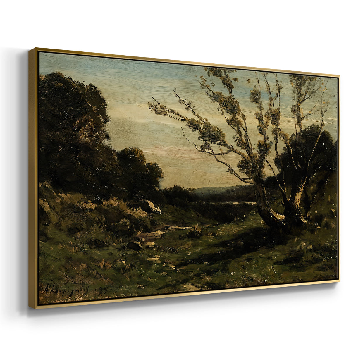 Morning in the Nievre, 1877 - Floater Framed Canvas Print