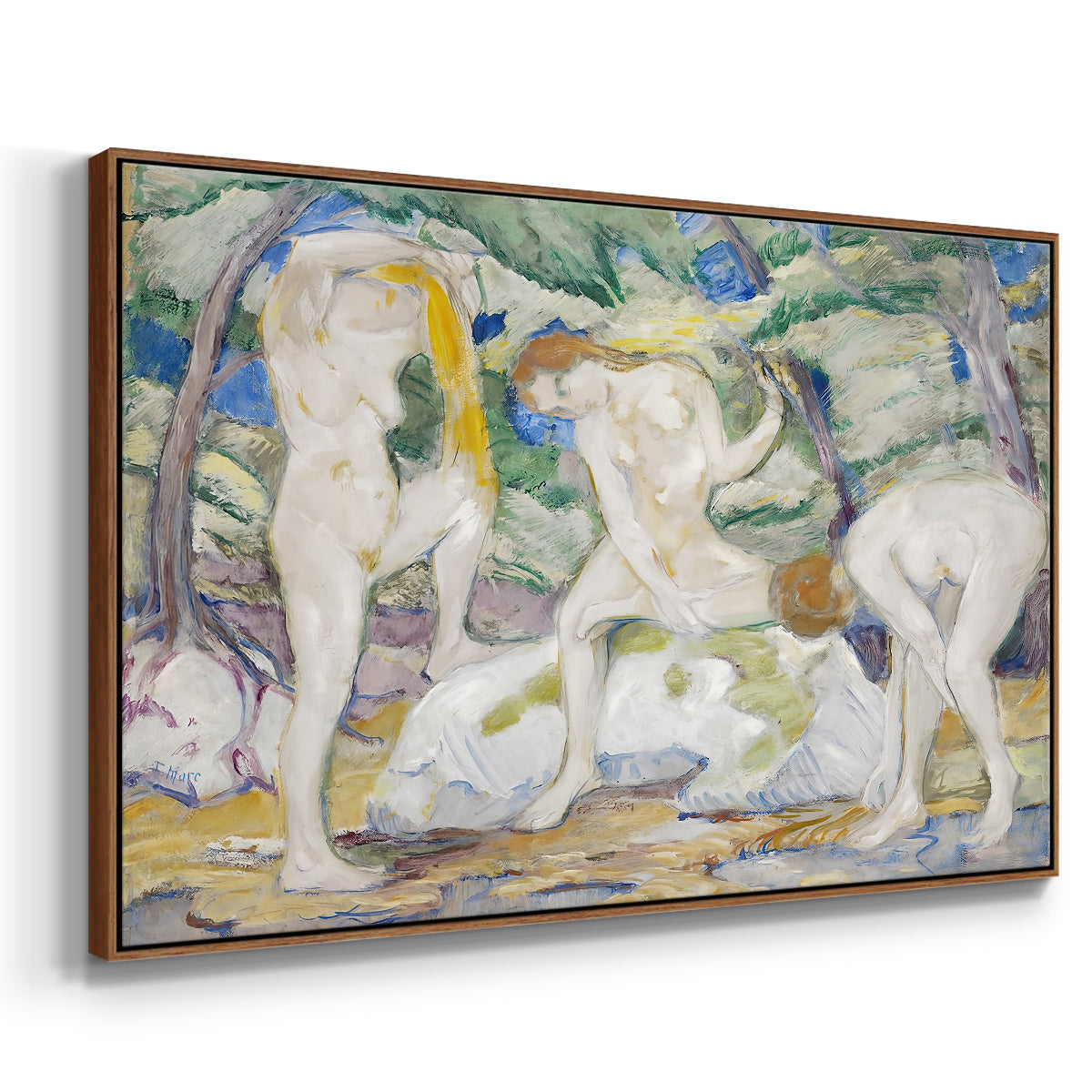 Bathing Women, 1910 - Floater Framed Canvas Print