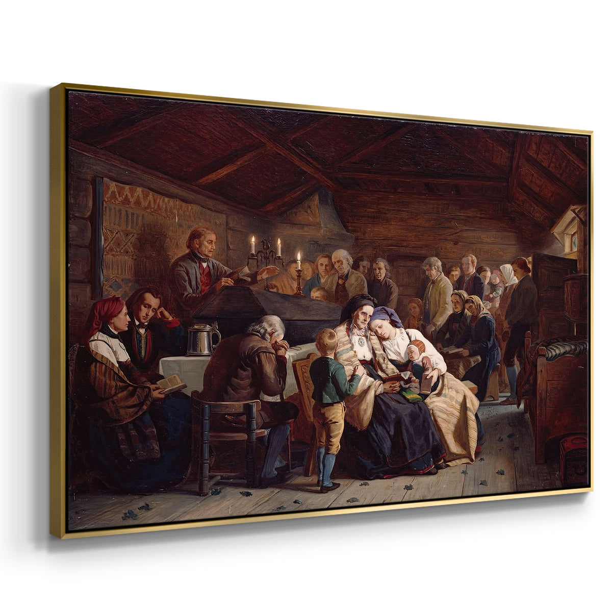 Funeral Feast, 1854 - Floater Framed Canvas Print