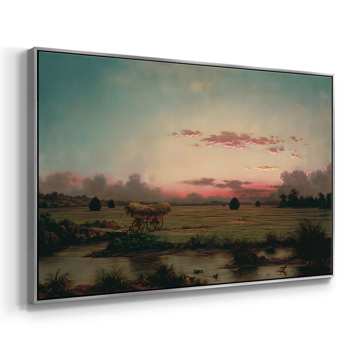 The Marshes at Rhode Island, 1866 - Floater Framed Canvas Print