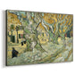 Canvas art print featuring an outdoor scene with figures working beneath spreading tree canopy, displayed at an angle