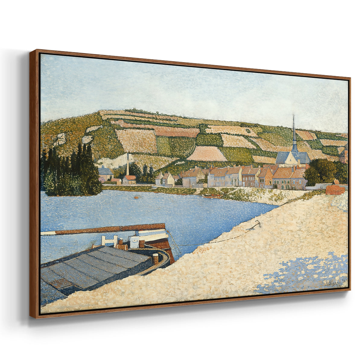 The Riverbank, Les Andelys, 1886 - Floater Framed Canvas Print