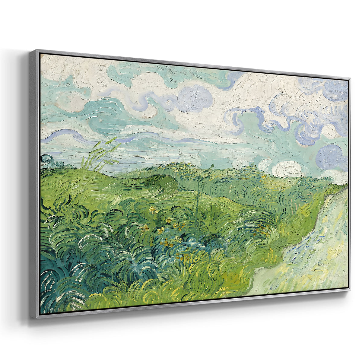 Green Wheat Field, Auvers, 1890 - Floater Framed Canvas Print