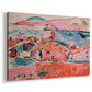 Canvas art print featuring an expressive view of Collioure with sea and clustered houses, displayed at an angle