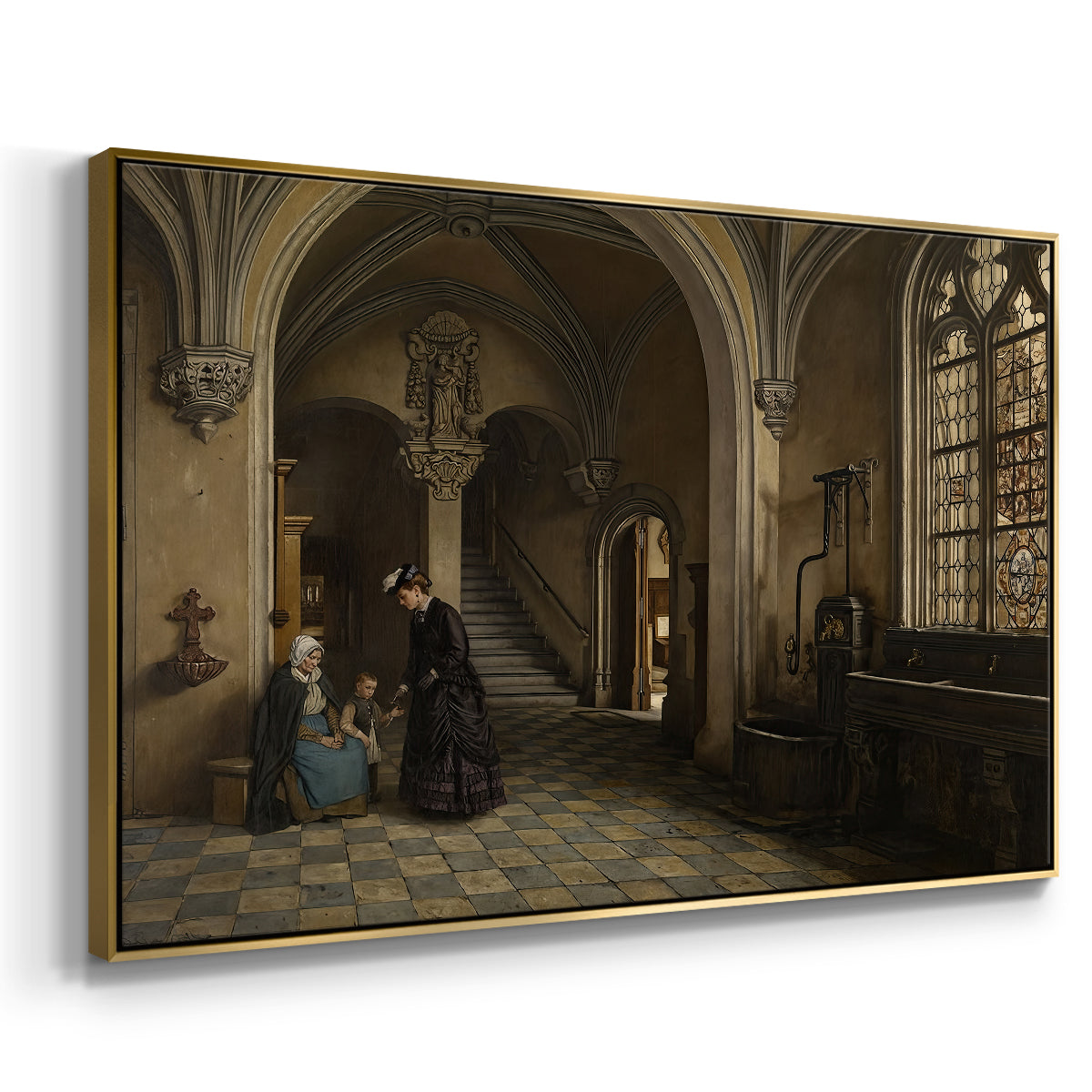 Interior of the Church of Saint Paul in Antwerp, c. 1865-1869 - Floater Framed Canvas Print