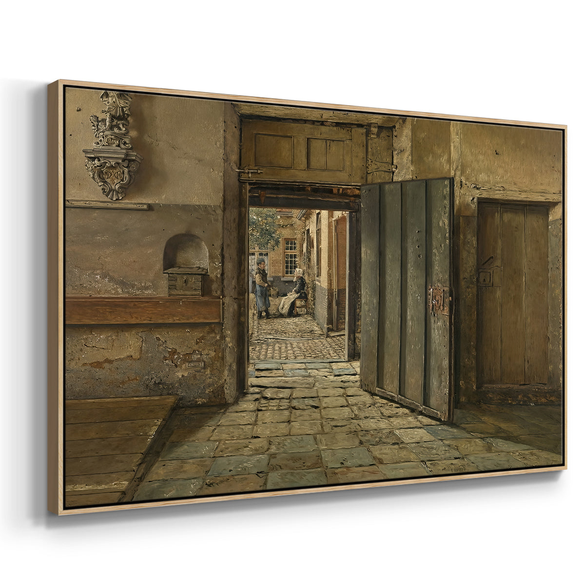 The Conversation, 1884 - Floater Framed Canvas Print