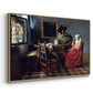 The Glass of Wine, c. 1660 - Floater Framed Canvas Print