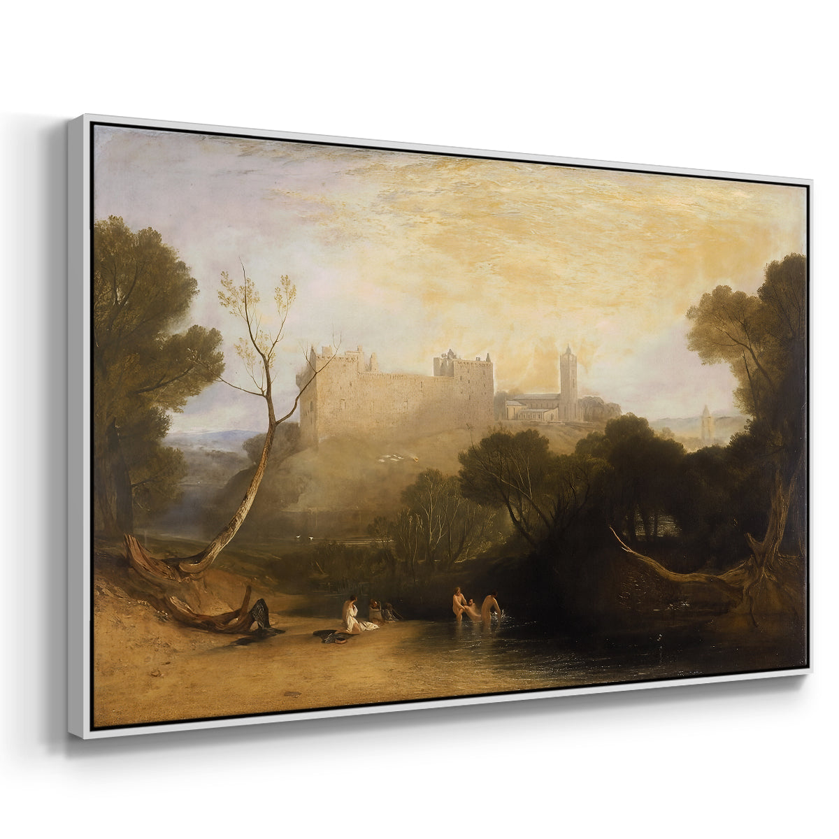 Linlithgow Palace, c. 1807 - Floater Framed Canvas Print