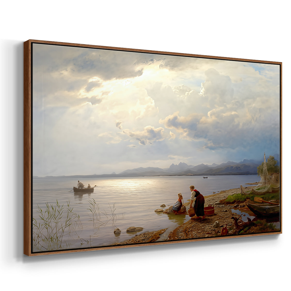 On the Banks of the Chiemsee, 1871 - Floater Framed Canvas Print