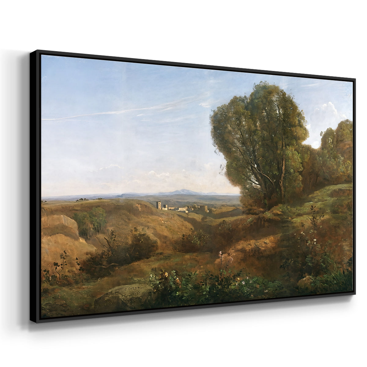 Souvenir of Roquemaure in the Gard, c. 1853 - Floater Framed Canvas Print