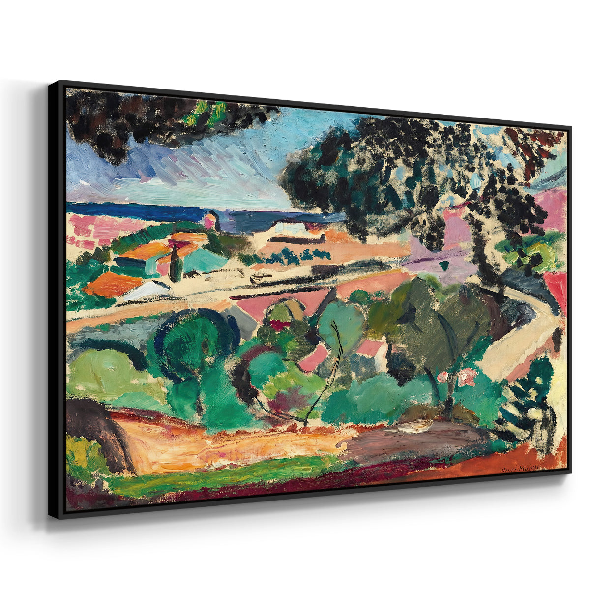 Landscape at Collioure, 1907 - Floater Framed Canvas Print