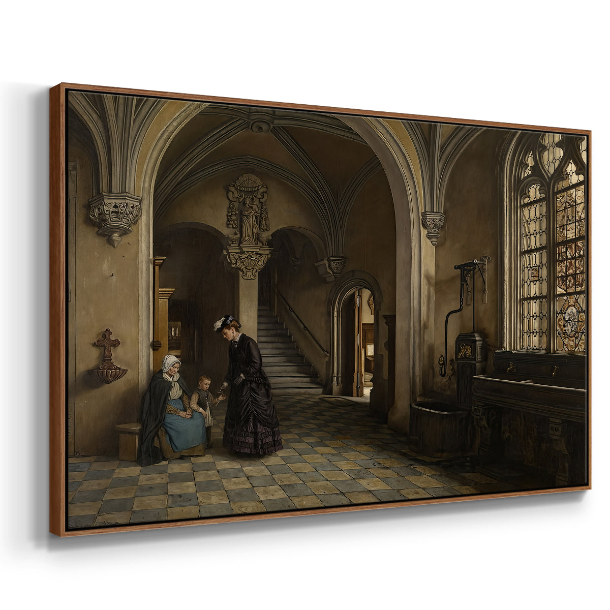 Interior of the Church of Saint Paul in Antwerp, c. 1865-1869 - Floater Framed Canvas Print