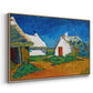 Three White Cottages at Saintes-Maries, 1888 - Floater Framed Canvas Print