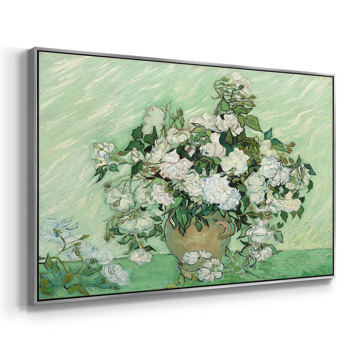 Roses, 1890 - Floater Framed Canvas Print