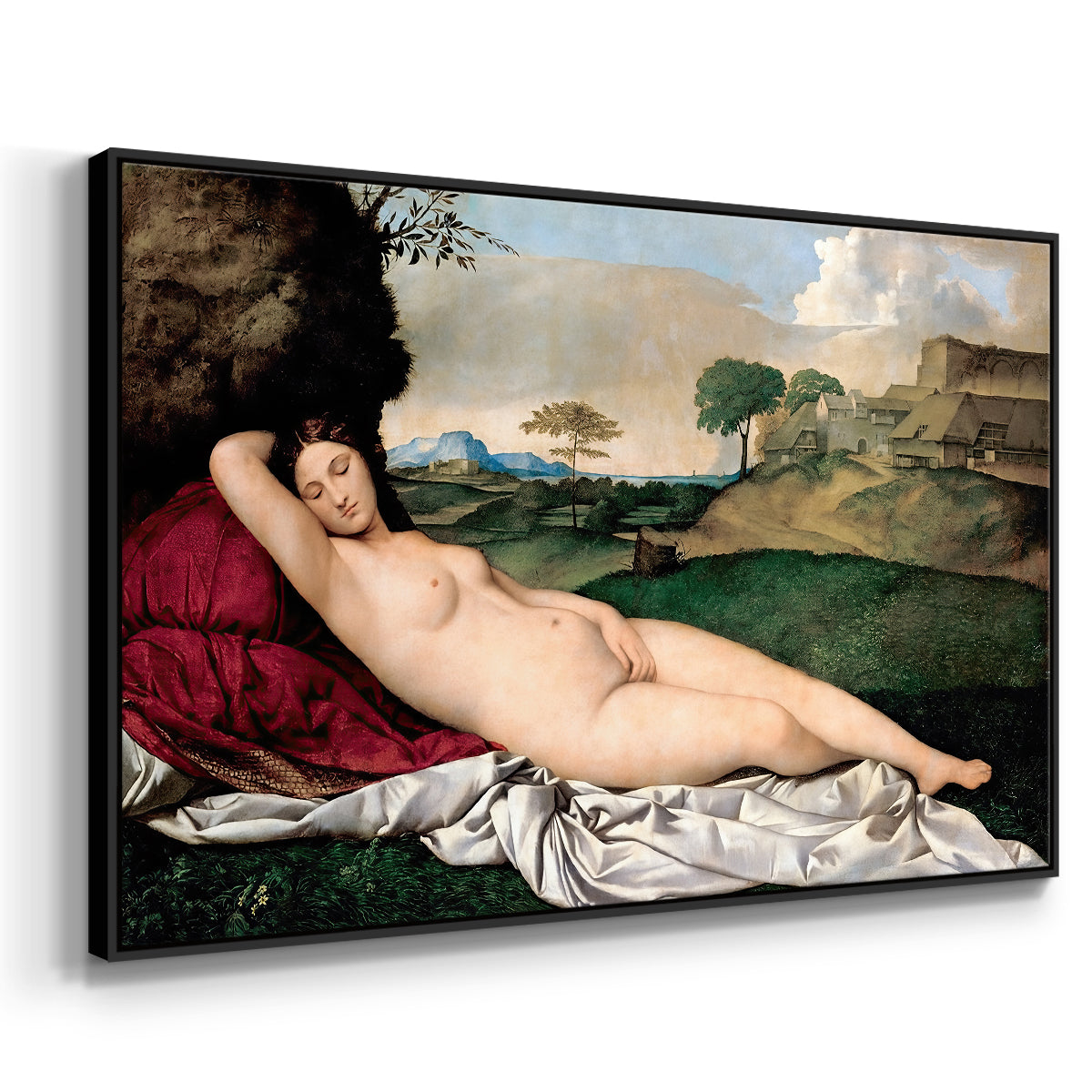 Sleeping Venus, c. 1510 - Floater Framed Canvas Print
