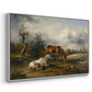 Two Horses on the Pasture, c. 1825 - Floater Framed Canvas Print