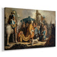 Canvas art print featuring a dramatic Baroque composition with figures, displayed at an angle