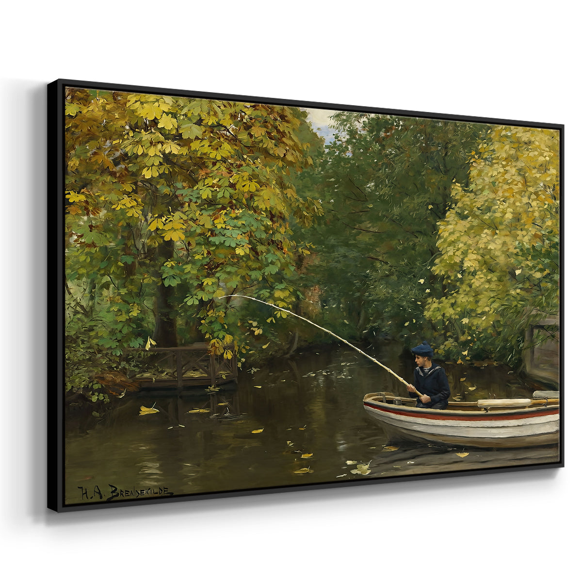 Fishing Boy, c. 1890 - Floater Framed Canvas Print