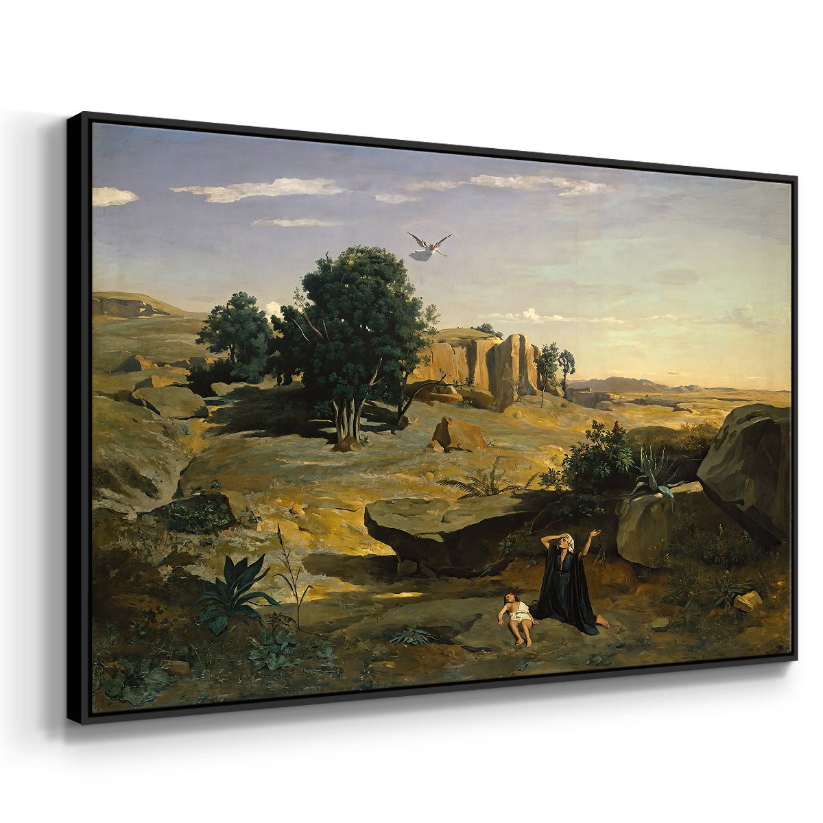 Hagar in the Wilderness, 1835 - Floater Framed Canvas Print