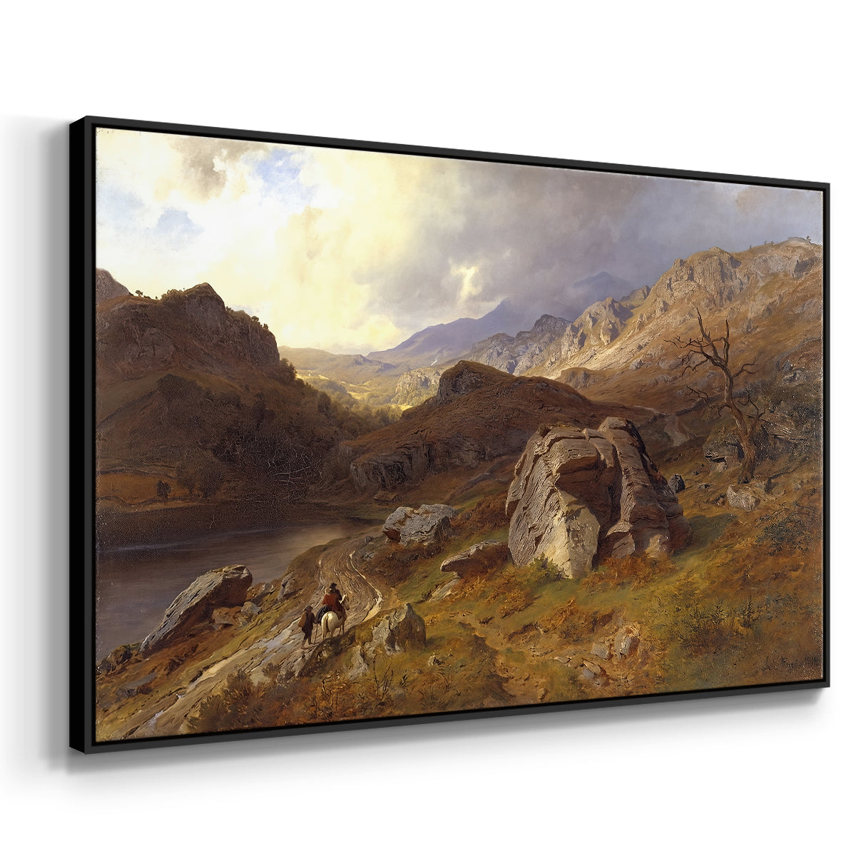 Lledr Valley in Wales, 1864 - Floater Framed Canvas Print