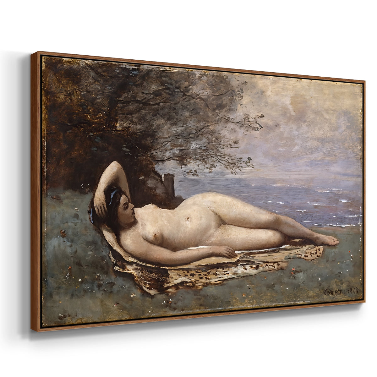 Bacchante by the Sea, 1865 - Floater Framed Canvas Print