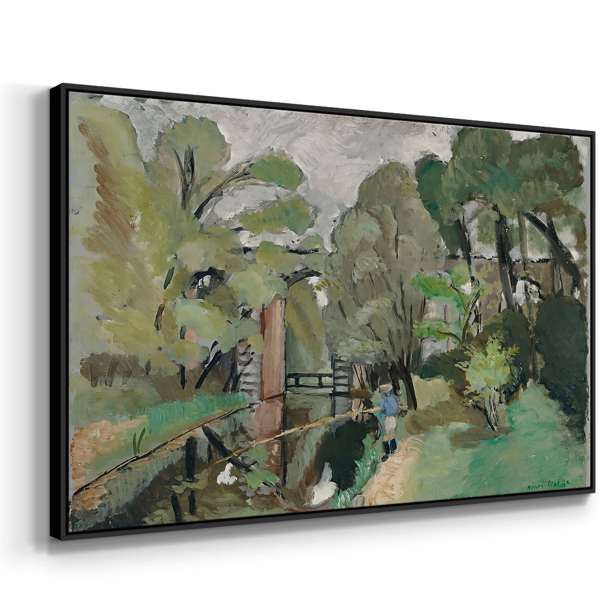 The Little Fisherman, Maintenon, 1918 - Floater Framed Canvas Print
