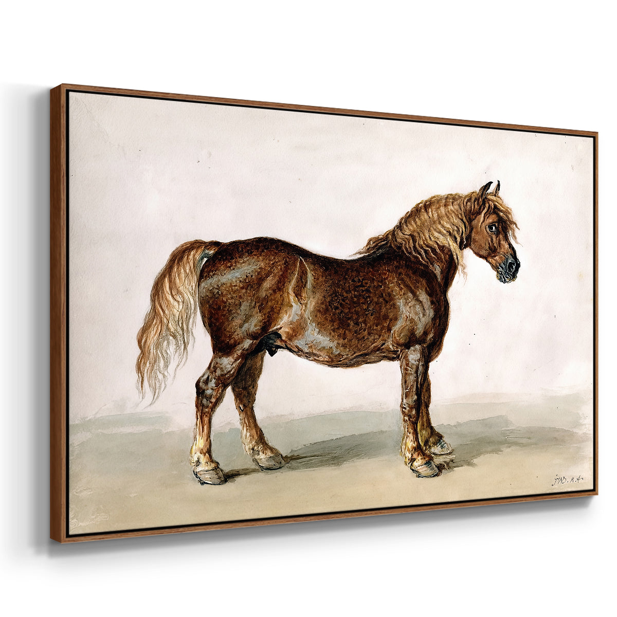 A Cart-Horse - Floater Framed Canvas Print