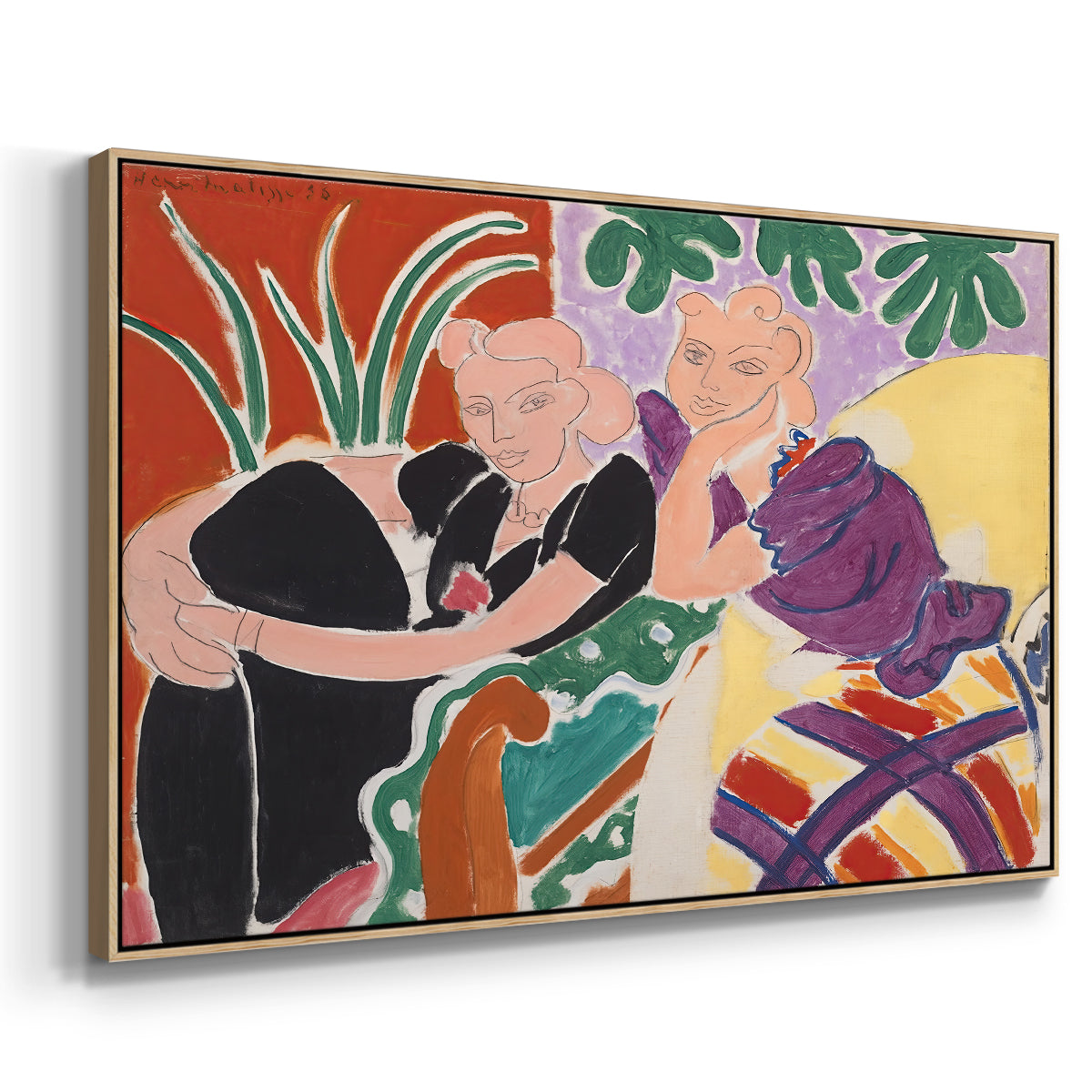 The Conversation, 1938 - Floater Framed Canvas Print
