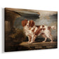 Canvas art print featuring a detailed animal portrait of dog in natural setting, displayed at an angle