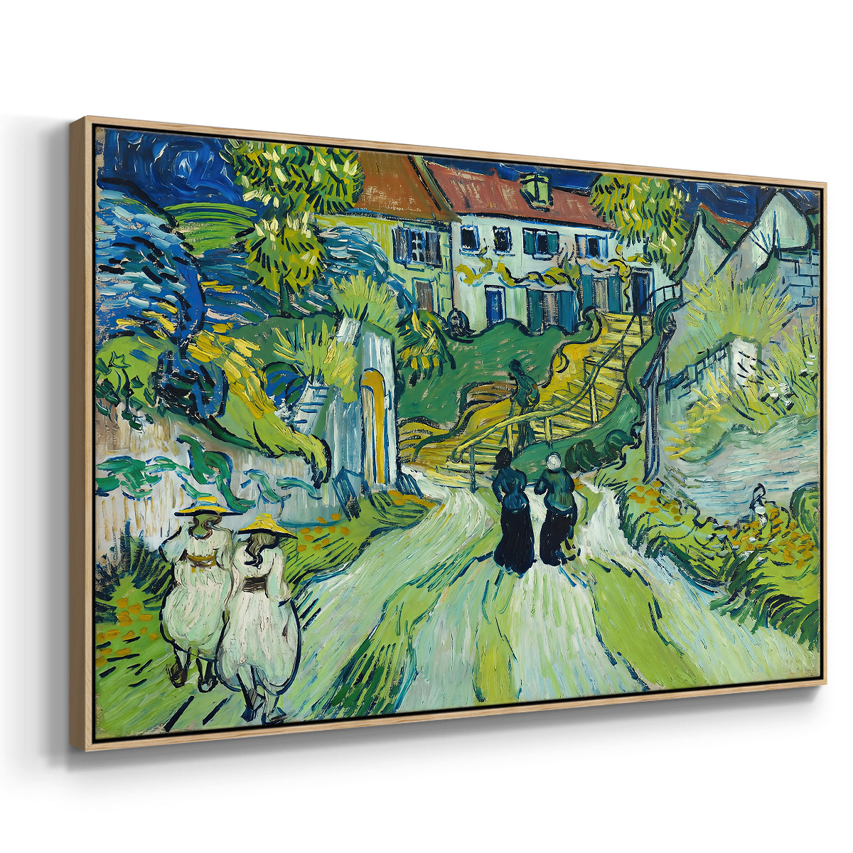 Stairway at Auvers, 1890 - Floater Framed Canvas Print