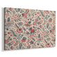 Canvas art print featuring a decorative design featuring layered leaves and blossoms, displayed at an angle