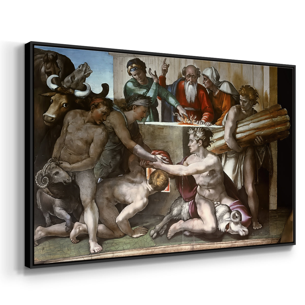 The Sacrifice of Noah (Sistine Chapel), 1509 - Floater Framed Canvas Print