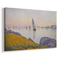 Canvas art print featuring a coastal scene with evening light, displayed at an angle
