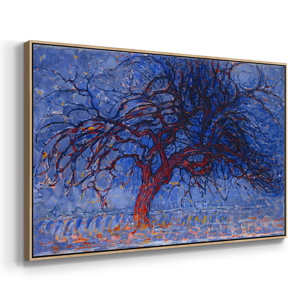 The Red Tree, 1909 - Floater Framed Canvas Print