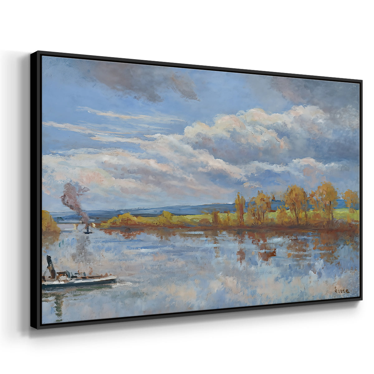 The Banks of the River Seine, 1893 - Floater Framed Canvas Print