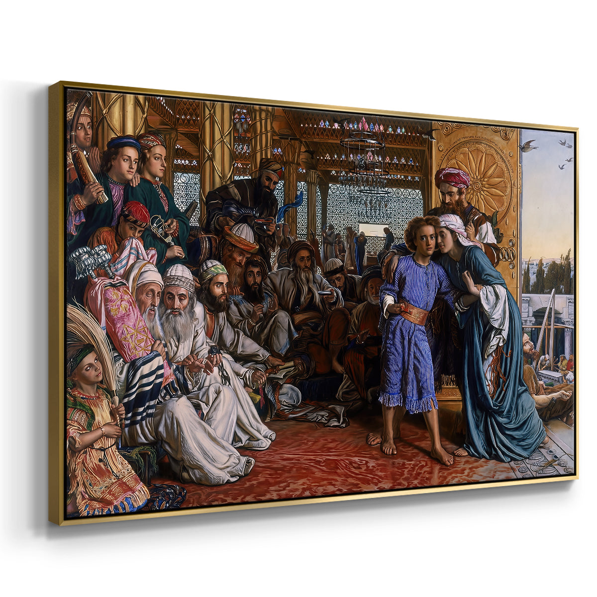 The Finding of the Saviour in the Temple, 1854-1860 - Floater Framed Canvas Print
