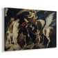 Canvas art print featuring a Baroque composition of heroic figure and bound woman, displayed at an angle