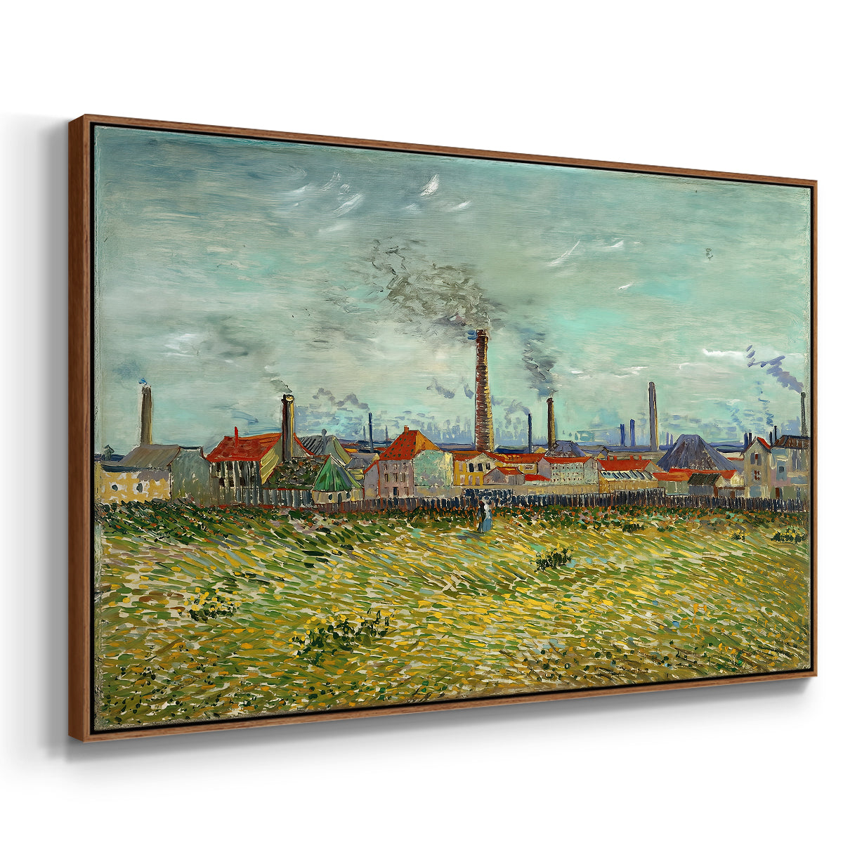 Factories at Clichy, 1887 - Floater Framed Canvas Print
