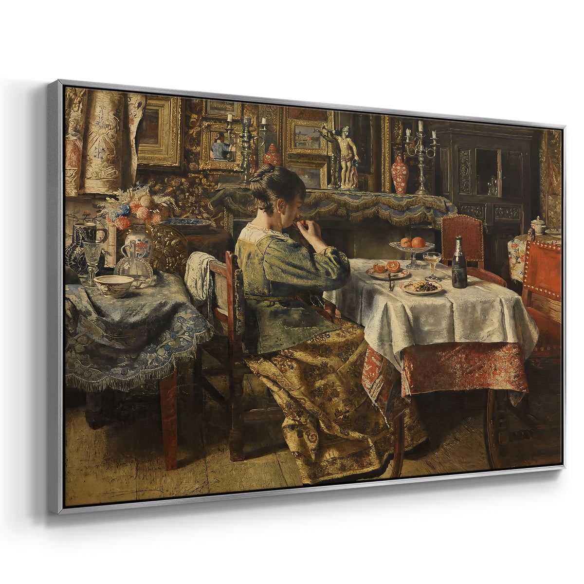 The Meal (De maaltijd), c. 1885 - Floater Framed Canvas Print