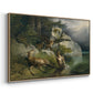 Eagles and Dying Stag on a Lakeshore, 1836 - Floater Framed Canvas Print
