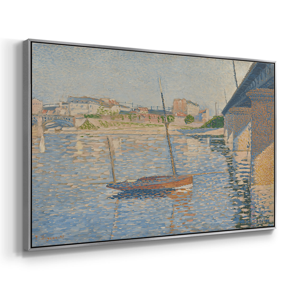 Le Clipper, Asnières, 1887 - Floater Framed Canvas Print