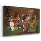 Playing Cards, Glasses, Bottle of Rum: "Vive la France", 1914-1915 - Floater Framed Canvas Print