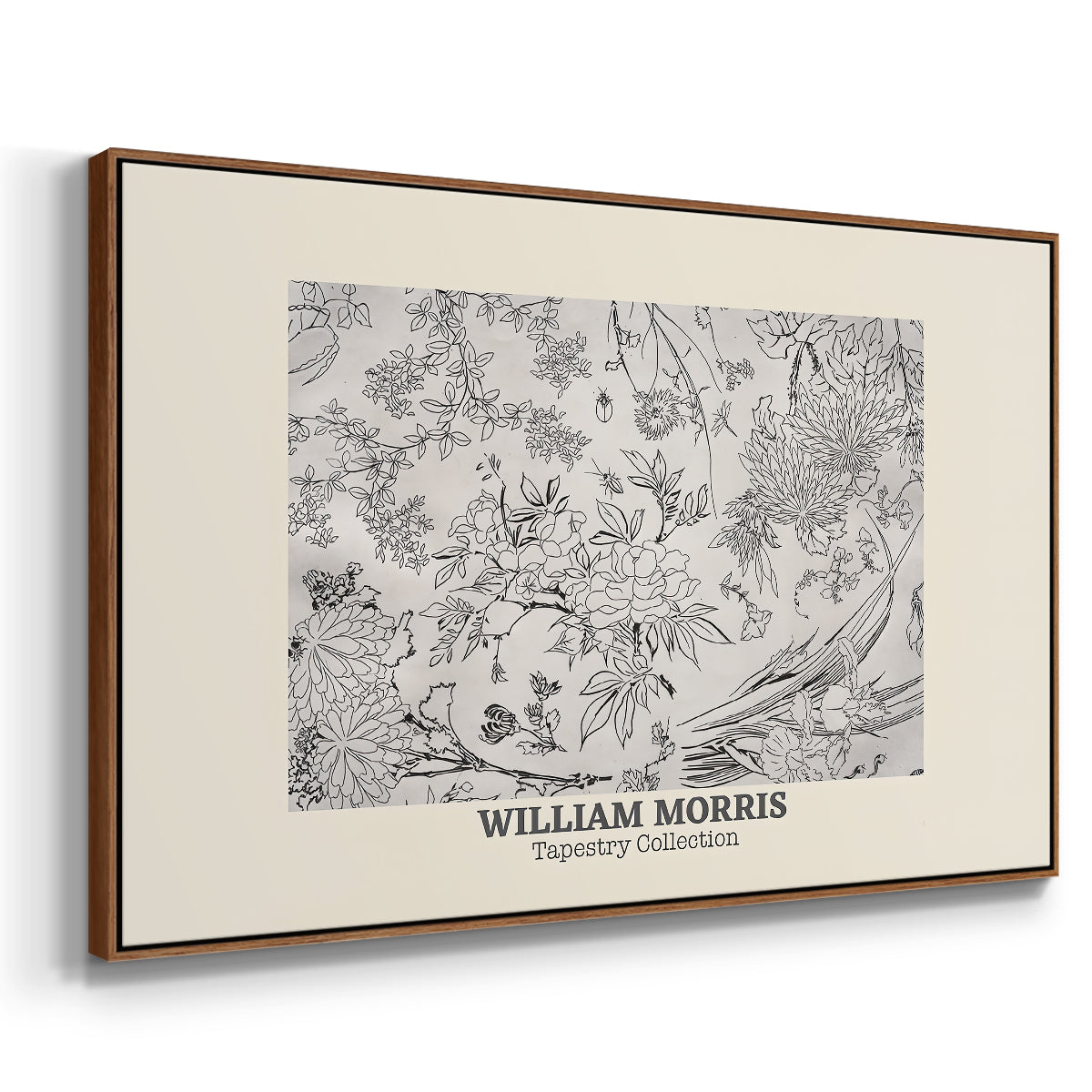 Fleurs, 1866 (Morris Inspired) - Floater Framed Canvas Print